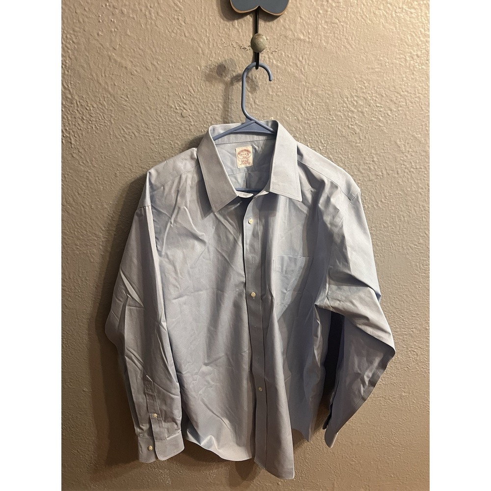Brooks Brothers 346 Dress Shirt Mens 16.5-4/5 Blue Long Sleeve